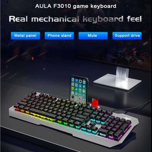 RGB Backlit Gaming Keyboard Mouse Combo, Wired Gaming Set - Picture 7 of 7